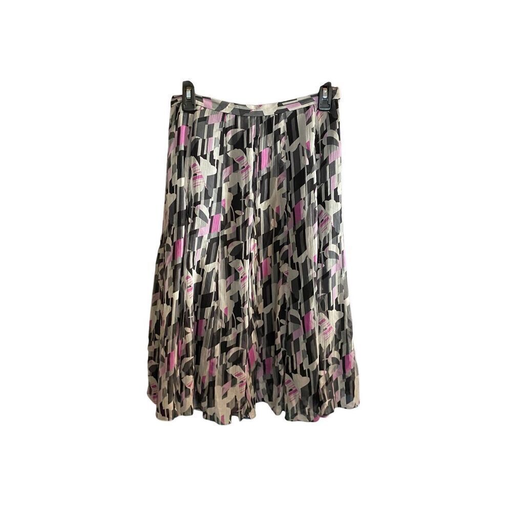 Jones New York 100% silk geometric print design skirt size 6P